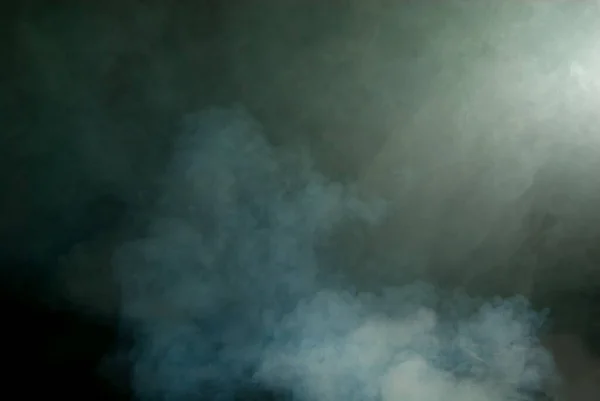 Fumo Branco Sobre Fundo Preto Fumaça Colorida Com Tom Azul — Fotografia de Stock