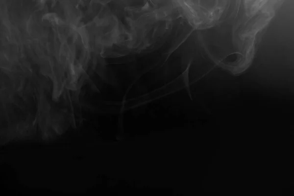 White Smoke Black Background Texture Scattered Smoke Blank Design Layout — Stock Photo, Image