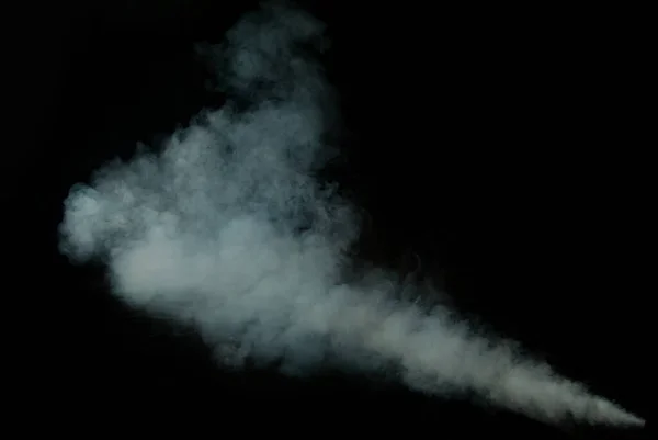 White Smoke Black Background Colored Smoke Blue Tinge Texture Scattered — Stock Photo, Image