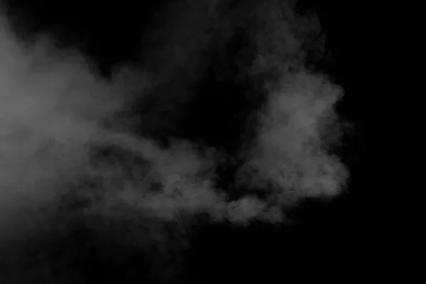 White Smoke Black Background Texture Scattered Smoke Blank Design Layout — Stock Photo, Image