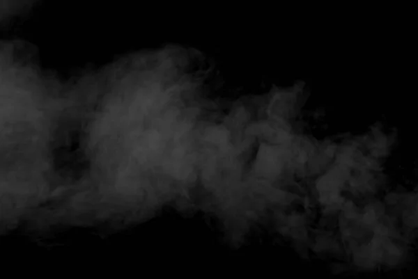 黑色背景上的白烟散发出的浓烟的质感用于设计的空白 拼贴的设计 — 图库照片
