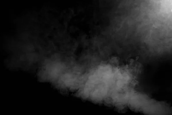 Bílý Kouř Černém Pozadí Struktura Rozptýleného Kouře Prázdný Pro Design — Stock fotografie