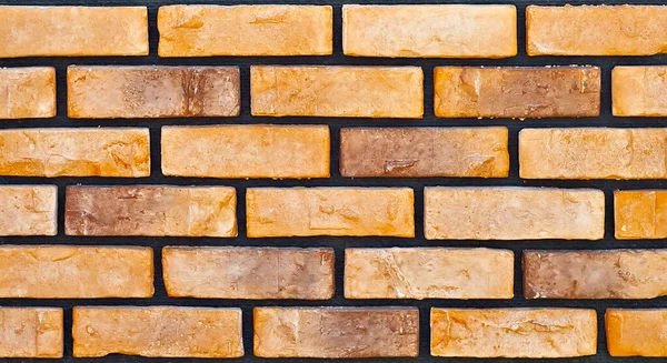 砖墙的结构 新的砖头 展览上展示了墙壁或栅栏的样品 橙色砖块关上了 — 图库照片
