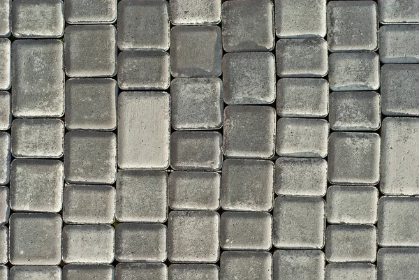 Textura Cobblestone Telha Calçada Uniformemente Dobrada Paralelepípedos Cinza Fechar — Fotografia de Stock