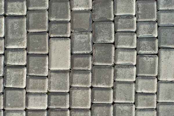 Texture Pavée Tuile Trottoir Est Pliée Uniformément Gris Pavés Gros — Photo