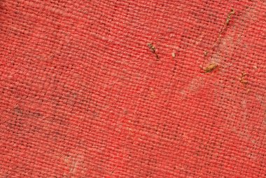 Eski kirli çanta dokusu yakın çekim. Yırtık ve kirli bez. Örgü kumaş bezi..