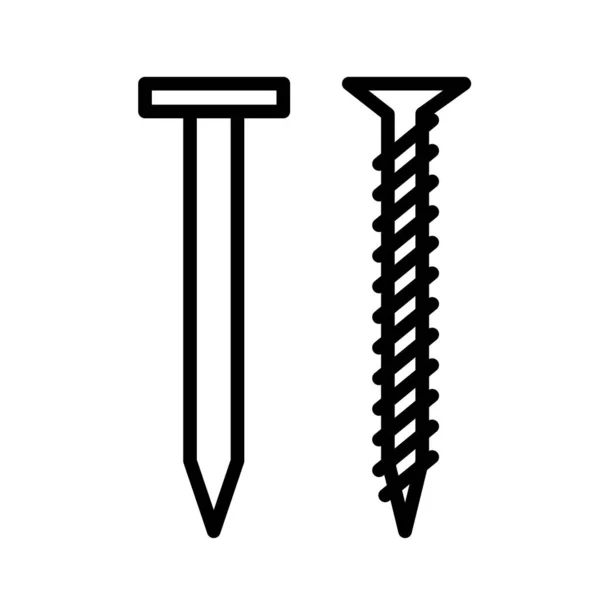 Nagel und Schraube Symbol Abbildung isoliert Vektor Zeichen Symbol — Stockvektor