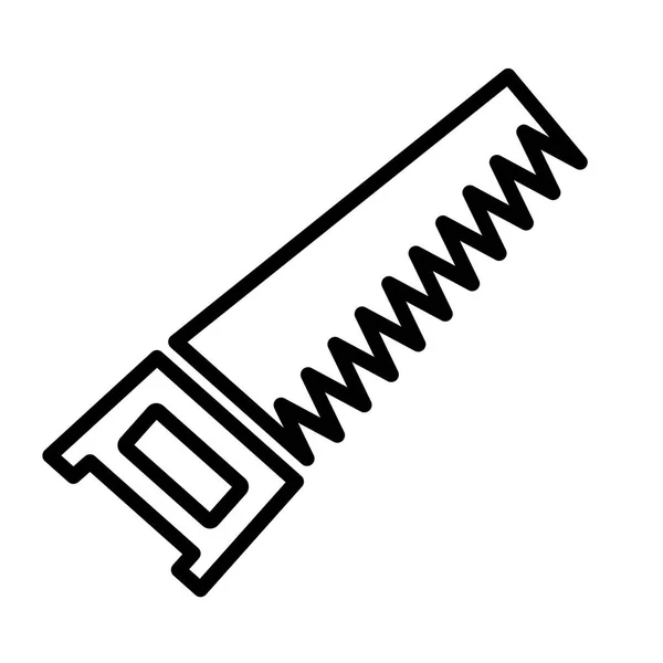 Ícone de serra, isolado no fundo branco. Serra de mão isolada, símbolo. Desenho plano de ilustração vetorial . —  Vetores de Stock