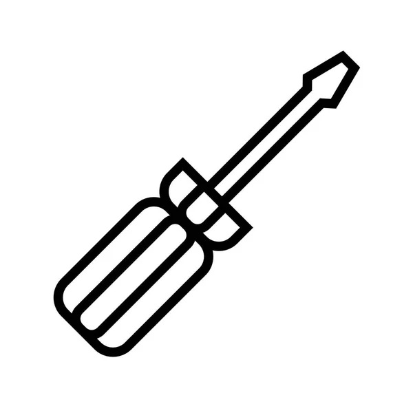 Schraubendreher-Symbol-Vektor isoliert auf weißem Hintergrund — Stockvektor