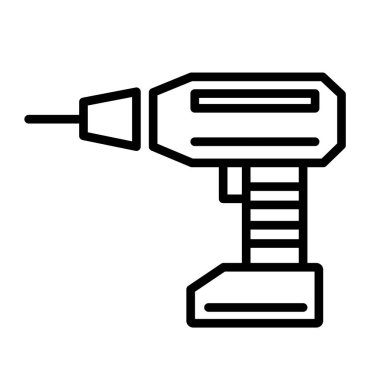 Kablosuz tornavida tarzı simge. Vektör illüstrasyonu beyaz arkaplanda izole edildi