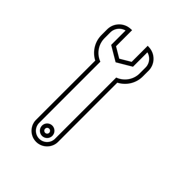 Wrench linear icon. Vector flat style illustration — Stock Vector