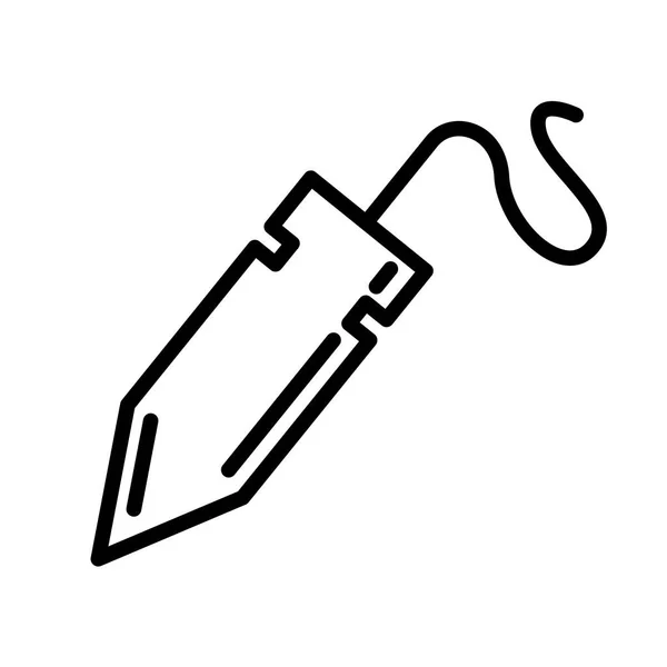 Plumb bob icona in stile lineare. Illustrazione vettoriale isolata su sfondo bianco — Vettoriale Stock