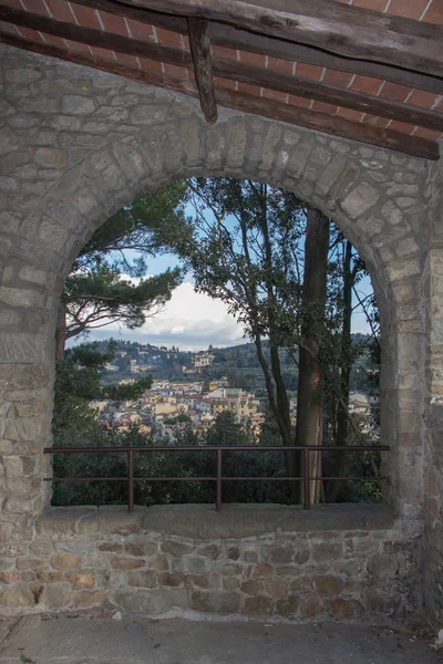 Vista Desde Arco Paisaje Típico Toscana —  Fotos de Stock