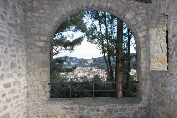 Vista Desde Arco Paisaje Típico Toscana —  Fotos de Stock