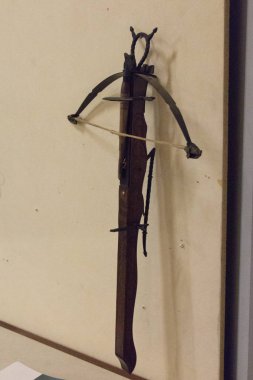 İtalya, Brescia-31 Aralık 2017: Luigi Marzoli silah Müzesi Lombardy, İtalya üzerinde 31 Aralık 2017, Tatar Yayı görünümünü.