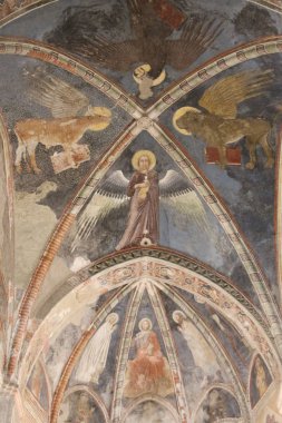 Tavan fresk üst kilise San Fermo Maggiore Verona, Veneto, İtalya.