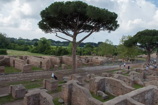 Via Decumano Massimo, Ostia Antica, tartomány Róma, Lazio, Olaszország. — Stock Fotó