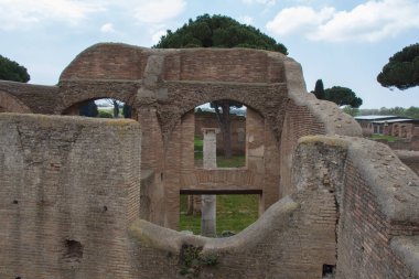 Caseggiato degli Aurighi, Antik Roma Limanı Ostia Antica, Roma Eyaleti, Lazio, İtalya.