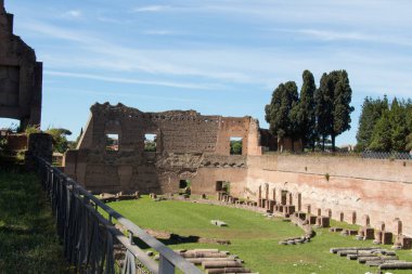 Palatine Tepesi'ndeki Domitian Hipodromu, Roma, Lazio, İtalya.