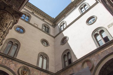 Palazzo Vecchio'nun iç bahçesi, Floransa, Toskana, İtalya.