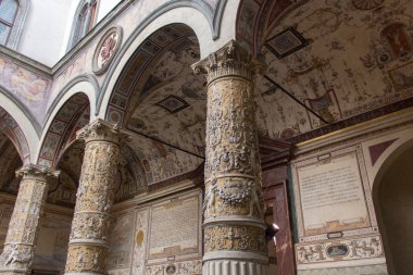 Palazzo Vecchio'nun iç avlusu, Floransa, Toskana, İtalya.