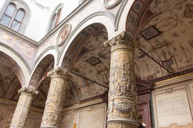 Palazzo Vecchio'nun iç avlusu, Floransa, Toskana, İtalya.
