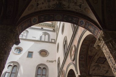 Palazzo Vecchio'nun iç bahçesi, Floransa, Toskana, İtalya.