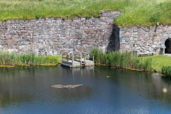 Bohusl Suède Juin 2019 Vue Sur Étang Forteresse Bohus Juin — Photo