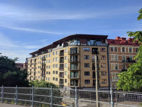 Göteborg Juni 2019 Utsikten Över Typisk Byggnad Med Blå Himmel — Stockfoto