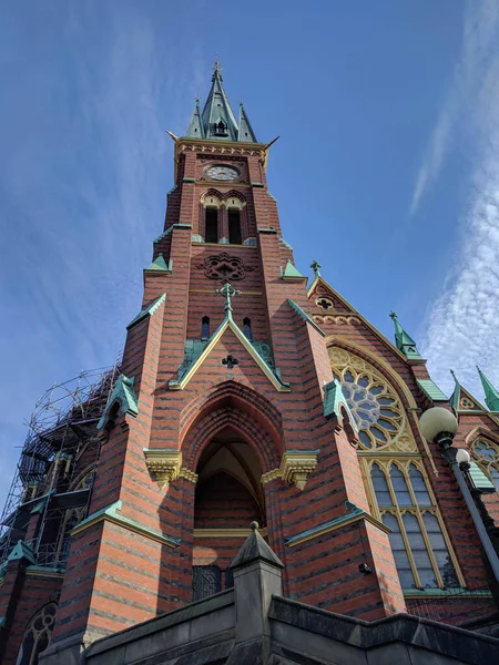 Gothenburg Sweden June 2019 View Clock Tower Oscar Fredriks Church — Stock Photo, Image