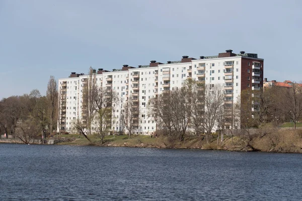 Stockholm April 2019 Utsikt Över Typiskt Hus Kungsholmens Strand Solig — Stockfoto