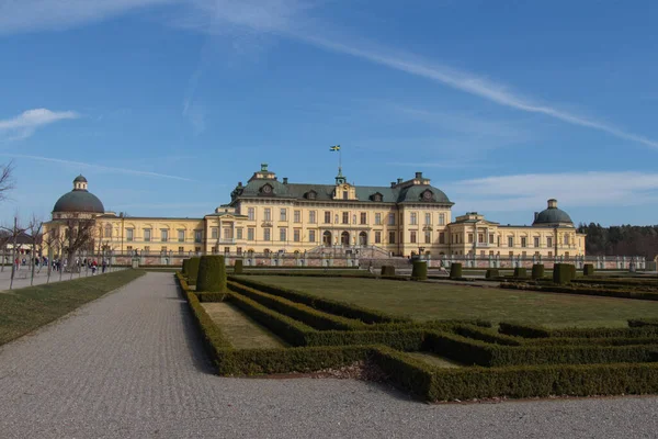 Drottningholm Svezia Aprile 2019 Vista Frontale Del Palazzo Drottningholm Una — Foto Stock