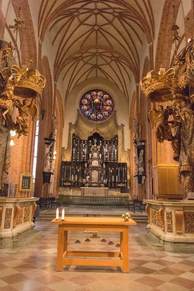 Estocolmo Suecia Abril 2019 Vista Del Interior Iglesia San Nicolás — Foto de Stock