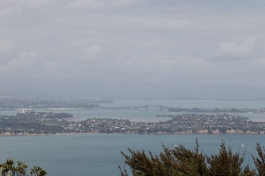 Rangitoto Adası, Yeni Zelanda 'dan Waitemata Limanı manzarası.