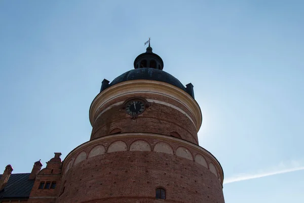 Mariefred Svezia Aprile 2019 Veduta Dettagliata Della Torre Dell Orologio — Foto Stock