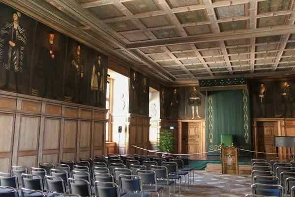 Mariefred Suède Avril 2019 Vue Sur Salle Trône Château Gripsholm — Photo
