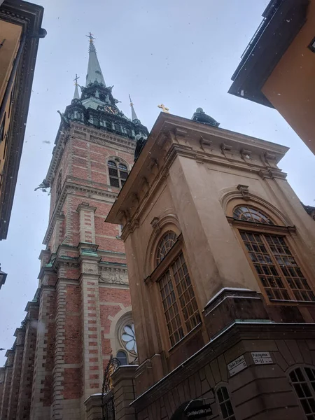 Sweden Stockholm December 2018 View German Church Saint Gertrude Church — Stock Photo, Image