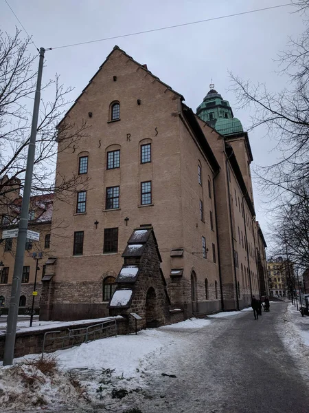 スウェーデン ストックホルム 2019年1月29日 ウィンタータイムでストックホルム地方裁判所の外の景色 — ストック写真