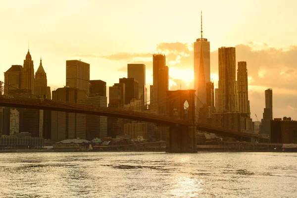 Paisaje Urbano Nueva York Atardecer Nueva York Distrito Financiero Parte — Foto de Stock