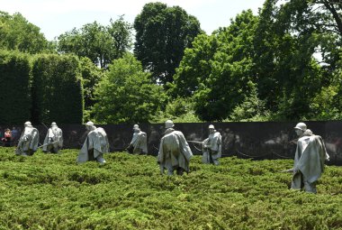 Washington, Dc - 01 Haziran 2018: Ulusal Mall Kore Savaşı Anıtı.