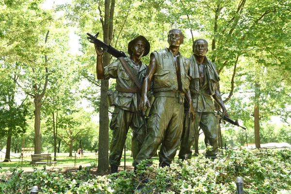 Washington June 2018 Three Soldiers Vietnam Veterans Memorial Washington — Stock Photo, Image