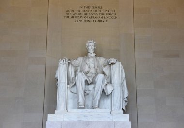 Washington, Dc - 01 Haziran 2018: Abraham Lincoln Lincoln Anıtı, heykelleri.