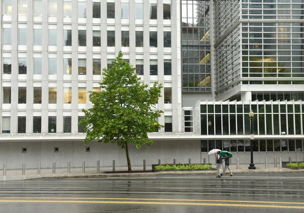 Washington Junho 2018 Pedestres Com Guarda Chuva Perto Prédio Principal — Fotografia de Stock