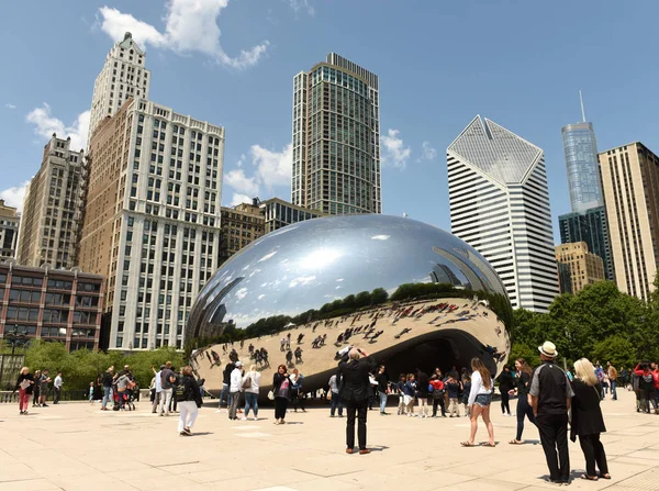 Chicago Amerika Birleşik Devletleri Haziran 2018 Nsanlar Cloud Gate Kamusal — Stok fotoğraf