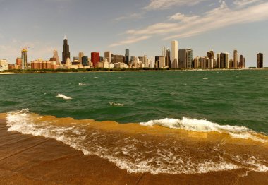 Panorama Chicago. Chicago cityscape, ABD.