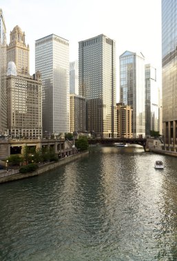 Chicago cityscape Chicago Nehri ile 