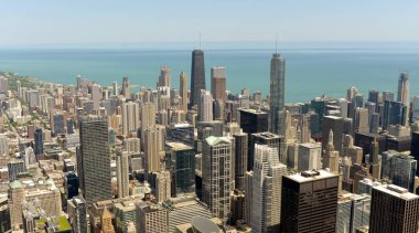 Chicago Panoraması. Chicago cityscape üstten görünüm, ABD