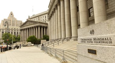 New York, USA - June 10, 2018: Thurgood Marshall Courthouse and New York County Supreme Court buildings. clipart