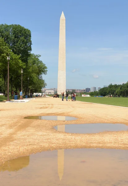 Washington Juni 2018 Menschen National Mall Und Washington Monument Hintergrund — Stockfoto