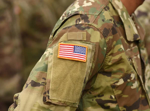 Bandeira Remendo Uniforme Exército Americano Exército Dos Eua — Fotografia de Stock